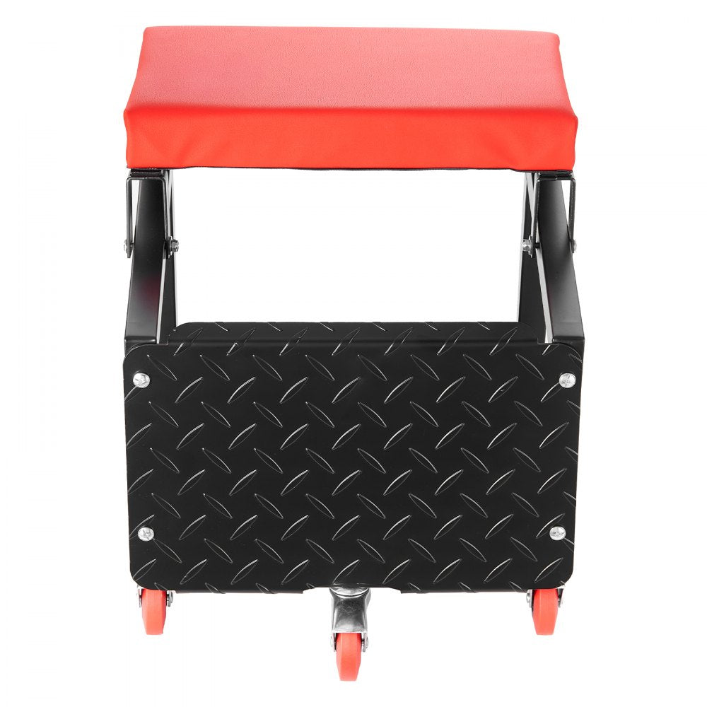 XF8W218 - Heavy-Duty Rolling Mechanic Seat with Tool Tray and 300 lbs Capacity