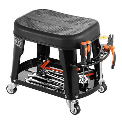 XF8309 - Heavy-Duty Rolling Mechanic Stool with Tool Tray & 300 lbs Capacity