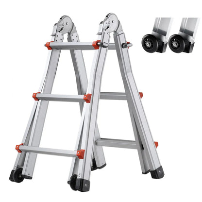 KMP403C - 9.5 FT Versatile Aluminum A-Frame Ladder with Non-Slip Feet