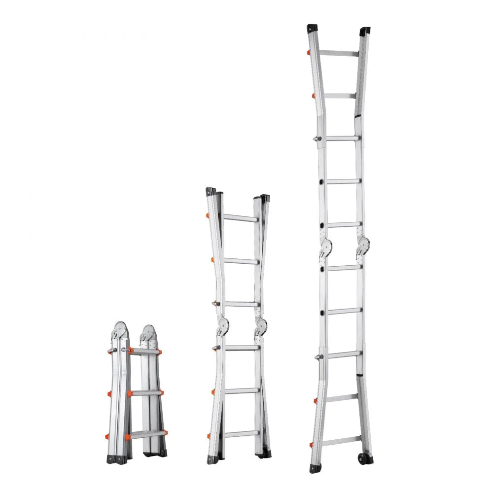 KMP403C - 9.5 FT Versatile Aluminum A-Frame Ladder with Non-Slip Feet