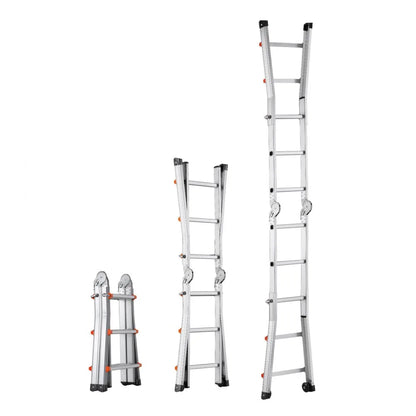 KMP403C - 9.5 FT Versatile Aluminum A-Frame Ladder with Non-Slip Feet