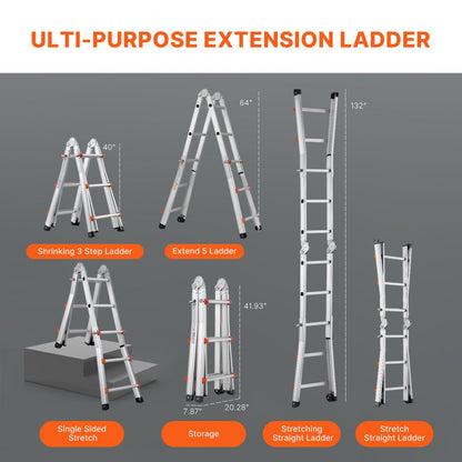 KMP403D - 11FT Multi-Function A-Frame Ladder with Stability Features