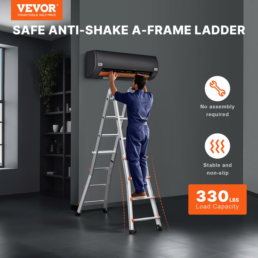 KMP404C - 13 FT Multi-Function A-Frame Ladder with Stability Features
