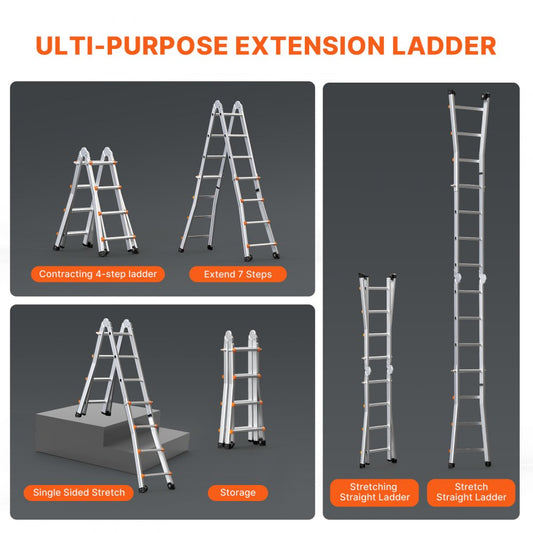 KMP404C - 13 FT Multi-Function A-Frame Ladder with Stability Features