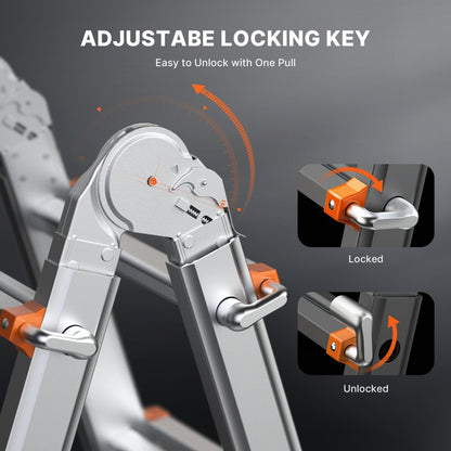 KMP404C - 13 FT Multi-Function A-Frame Ladder with Stability Features