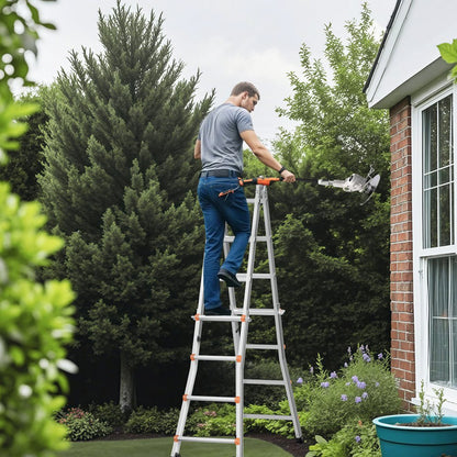 KMP404C - 13 FT Multi-Function A-Frame Ladder with Stability Features