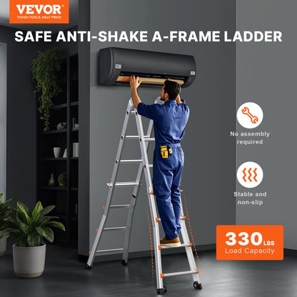 KMP404D - 15.5FT Multi-Function A-Frame Aluminum Ladder, No Assembly Needed