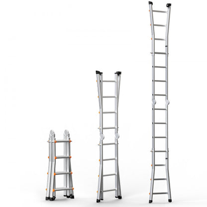 KMP404D - 15.5FT Multi-Function A-Frame Aluminum Ladder, No Assembly Needed