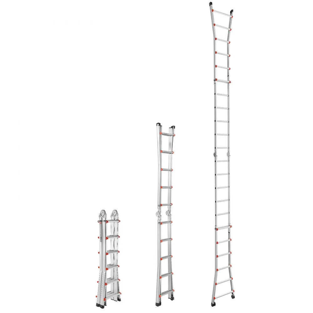 KMP406C - 20.5FT Aluminum A-Frame Ladder with Multi-Angle Design