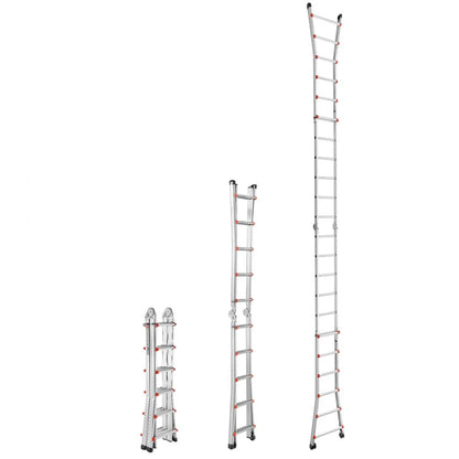 KMP406C - 20.5FT Aluminum A-Frame Ladder with Multi-Angle Design