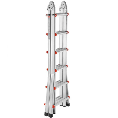 KMP406C - 20.5FT Aluminum A-Frame Ladder with Multi-Angle Design