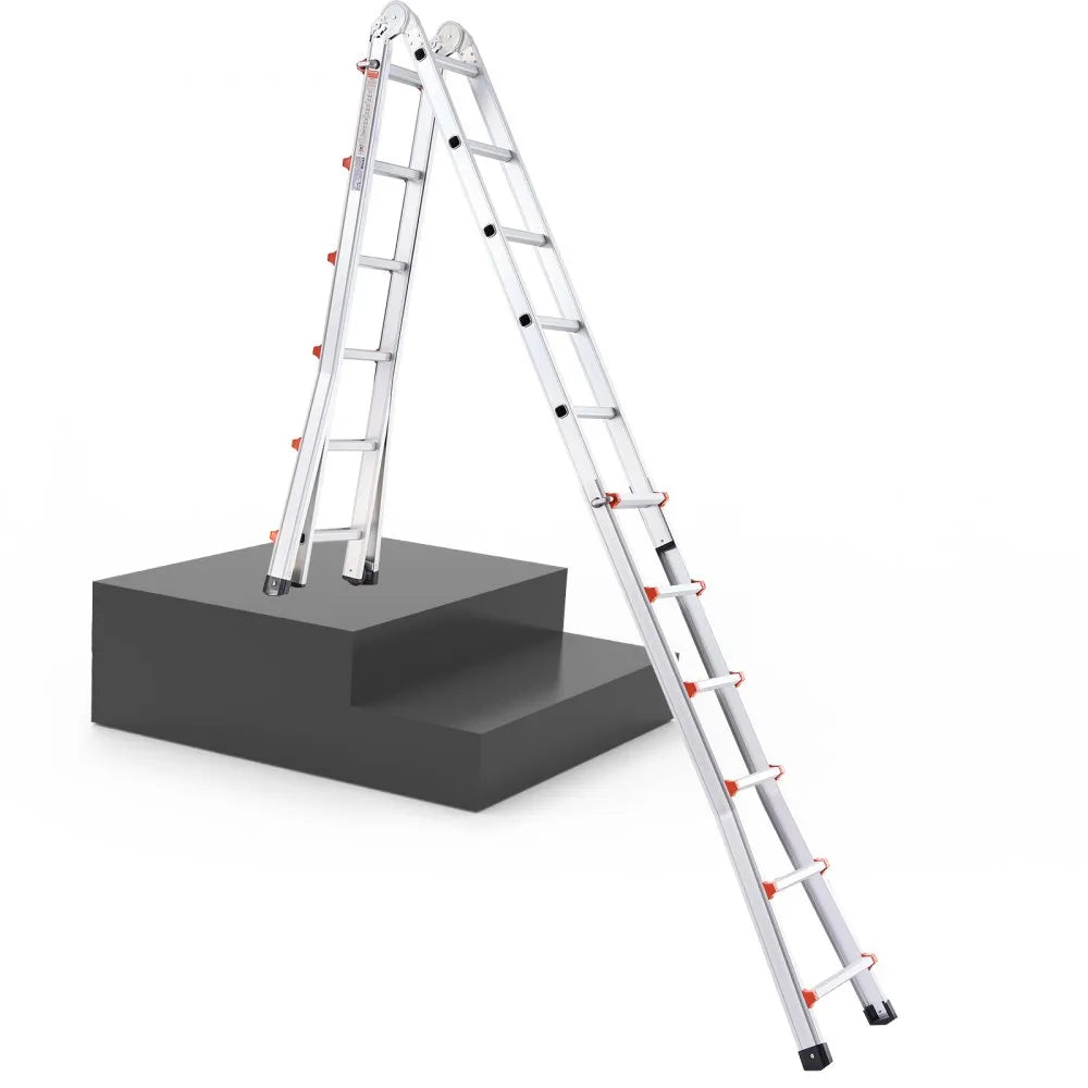 KMP406C - 20.5FT Aluminum A-Frame Ladder with Multi-Angle Design