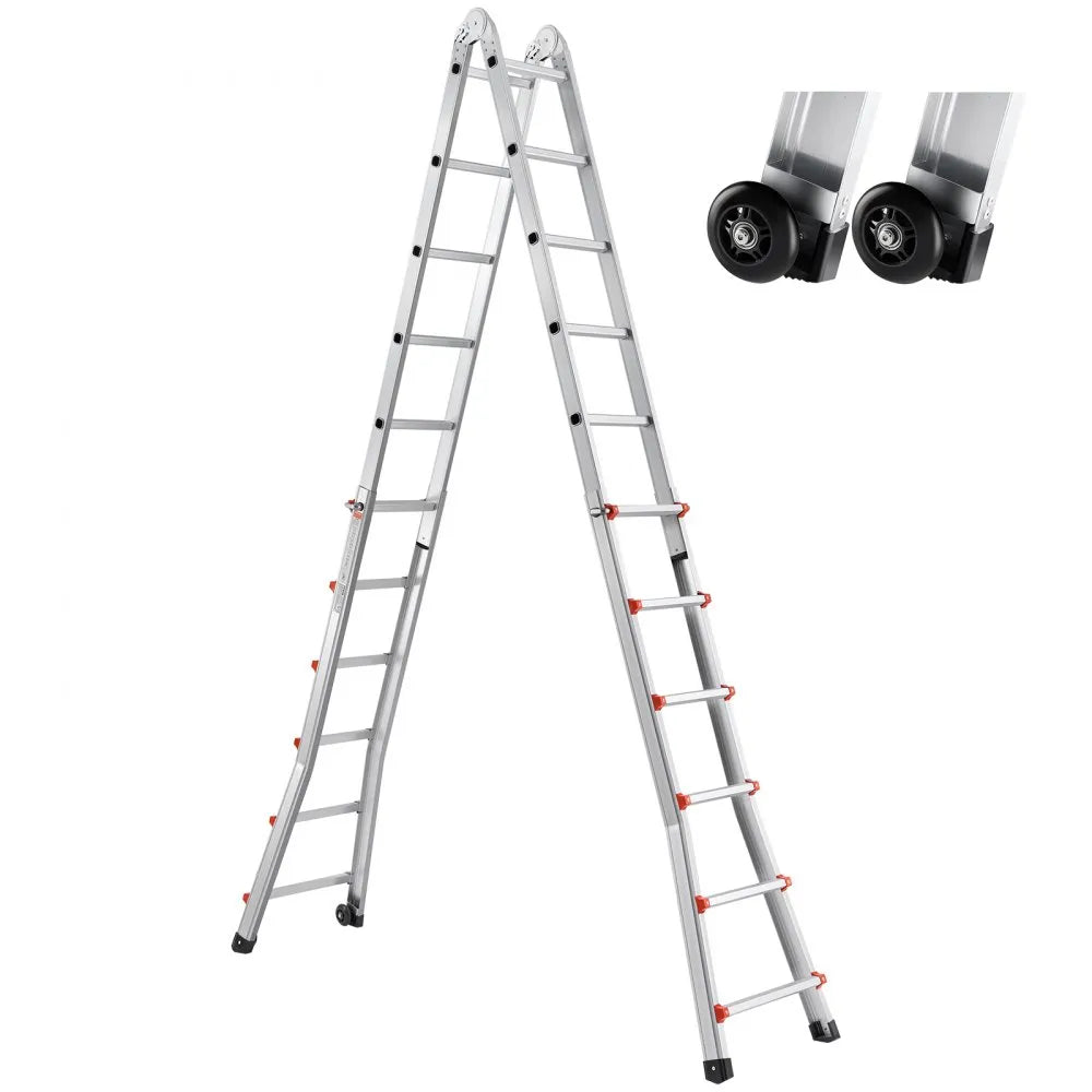 KMP406C - 20.5FT Aluminum A-Frame Ladder with Multi-Angle Design