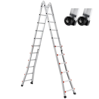 KMP406C - 20.5FT Aluminum A-Frame Ladder with Multi-Angle Design