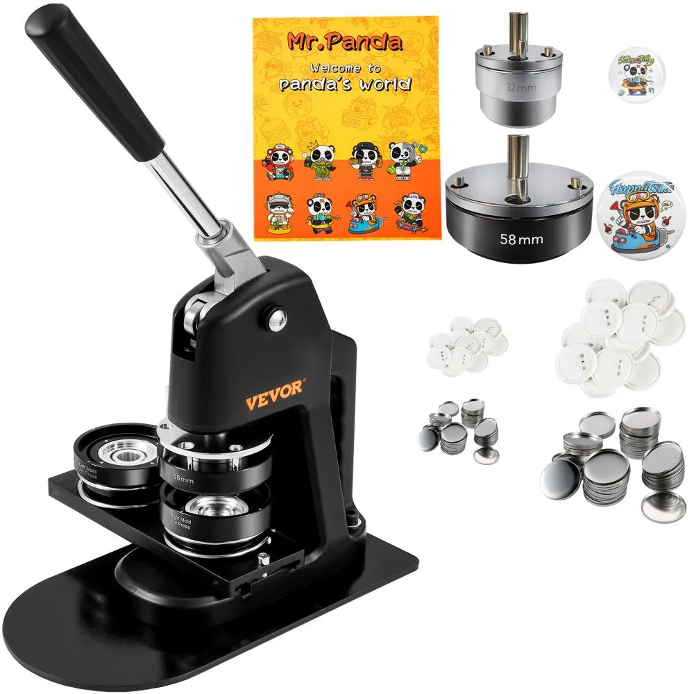 BJS-32/58-BK-001 - VEVOR 1.25"/2.25" Button Maker for Custom Badges
