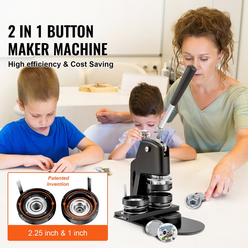BJS-32/58-BK-001 - Durable Button Maker for 1" and 2.25" Badges