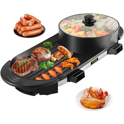 PC-8002 - 2-in-1 Indoor Grill & Hot Pot with 2200W Power