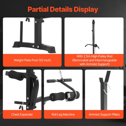YFBH-64D - Adjustable Weight Bench with Squat Rack & Pull-Up Handles