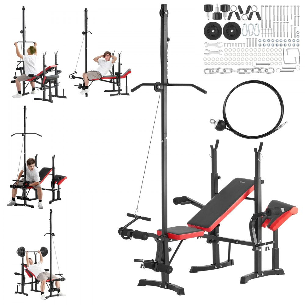 YFBH-64D - Adjustable Weight Bench with Squat Rack & Pull-Up Handles