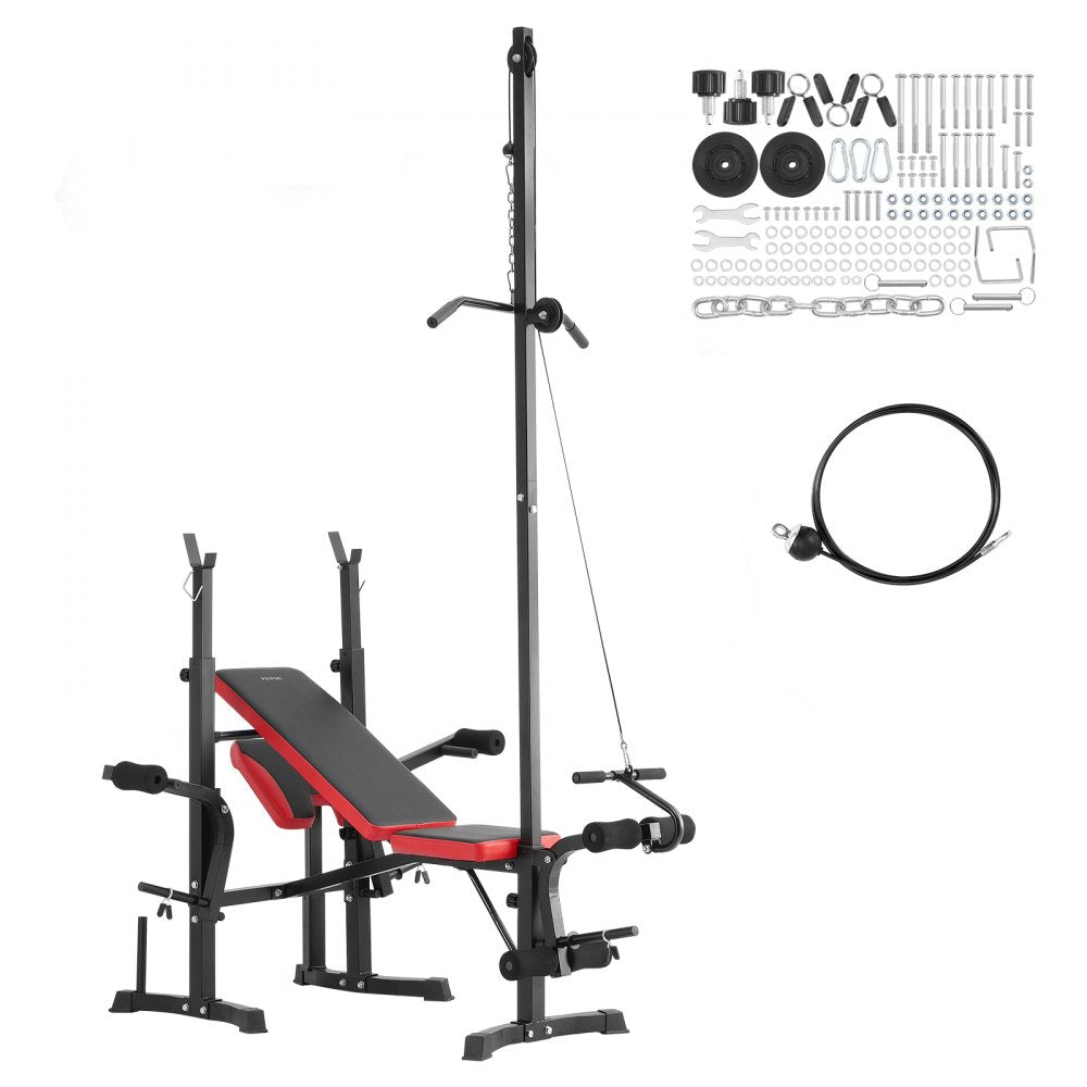 YFBH-64D - Adjustable Weight Bench with Squat Rack & Pull-Up Handles