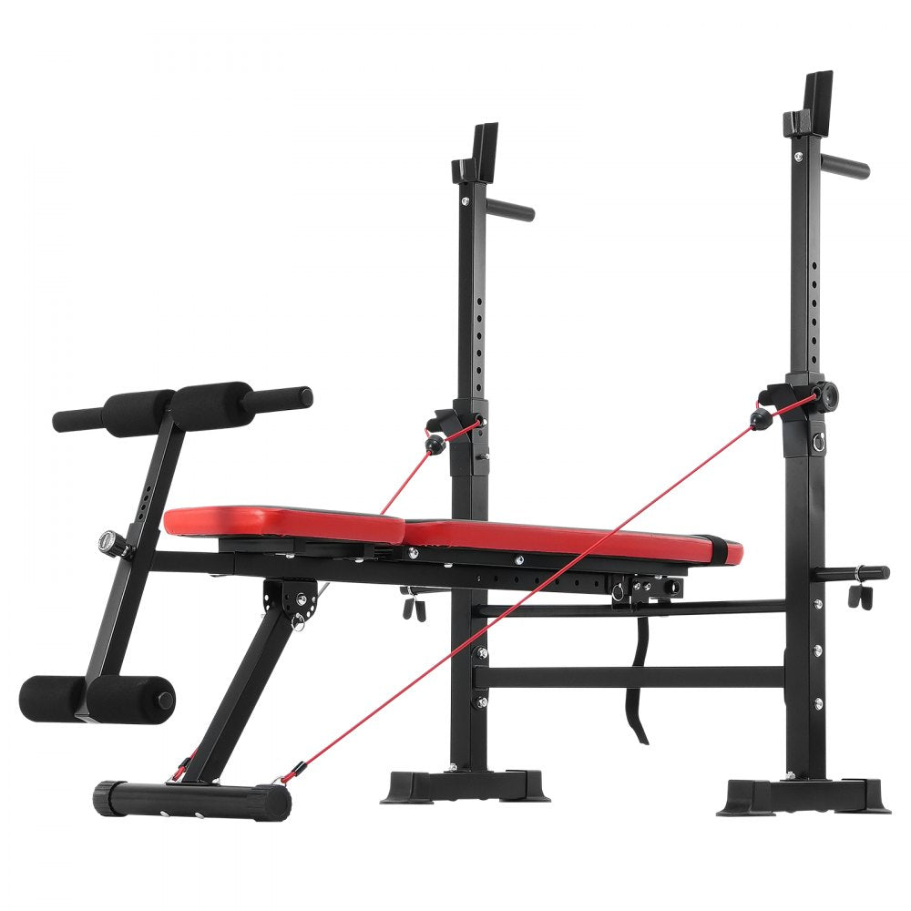SJ7805 - Heavy-Duty Weight Bench with Squat Rack & Adjustable Backrest
