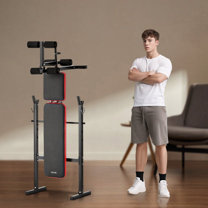 SJ7821 - Adjustable Weight Bench with Squat Rack, Supports 380 lbs