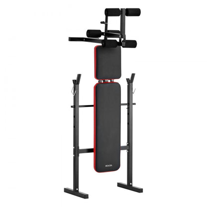 SJ7821 - Adjustable Weight Bench with Squat Rack, Supports 380 lbs