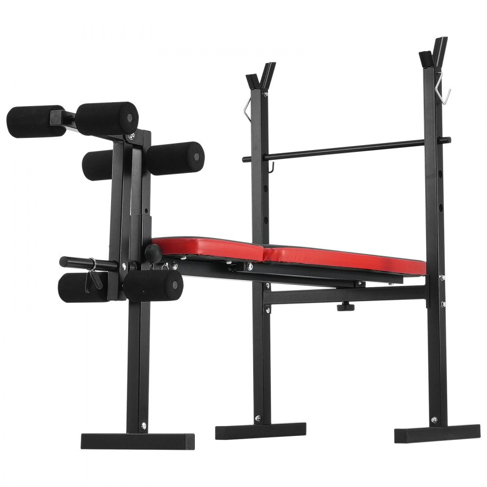 SJ7821 - Adjustable Weight Bench with Squat Rack, Supports 380 lbs