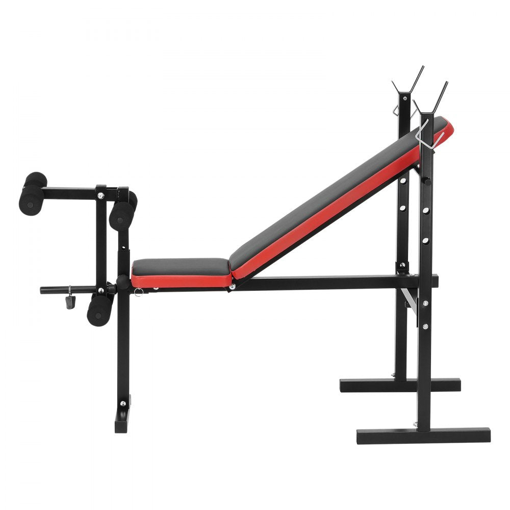 SJ7821 - Adjustable Weight Bench with Squat Rack, Supports 380 lbs