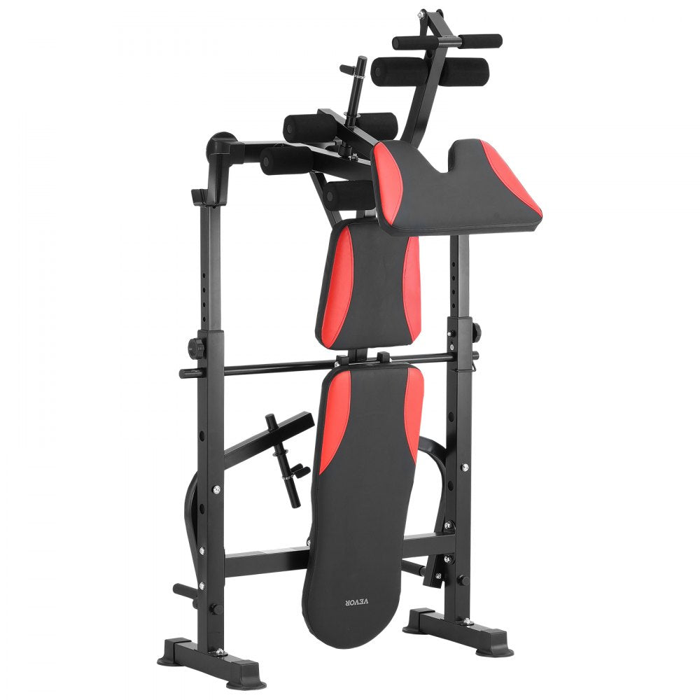 SJ7810 - Foldable Weight Bench with Squat Rack & 660 lbs Capacity