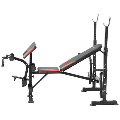 SJ7810 - Foldable Weight Bench with Squat Rack & 660 lbs Capacity