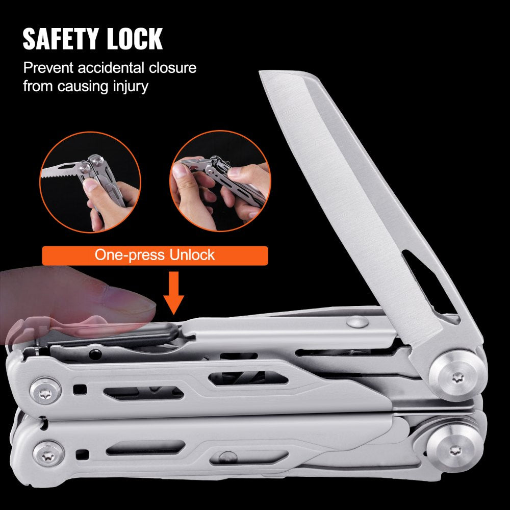 GHK6B - Durable 16-in-1 Stainless Steel Multitool Pliers for Outdoors