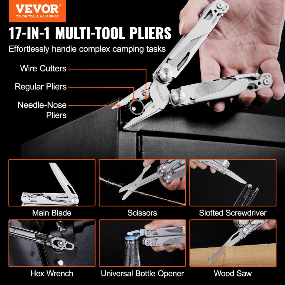 GHK11 - Durable 440A Stainless Steel 17-in-1 Multitool Pliers