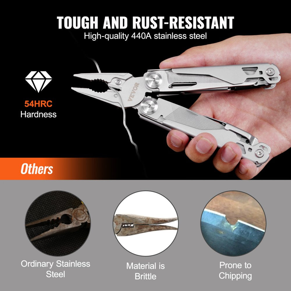 GHK11 - Durable 440A Stainless Steel 17-in-1 Multitool Pliers
