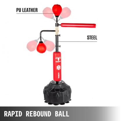 010342508330 - VEVOR Adjustable Boxing Speed Trainer with Spinning Bar and Reflex Ball