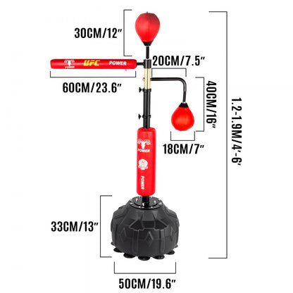 010342508330 - VEVOR Adjustable Boxing Speed Trainer with Spinning Bar and Reflex Ball