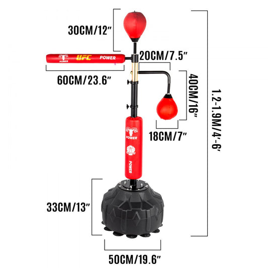 010342508330 - VEVOR Adjustable Boxing Speed Trainer with Spinning Bar and Reflex Ball