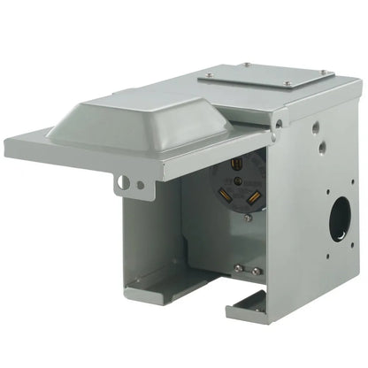 RV-30A - Durable Weatherproof 30 Amp RV Power Outlet Box with Lockable Panel