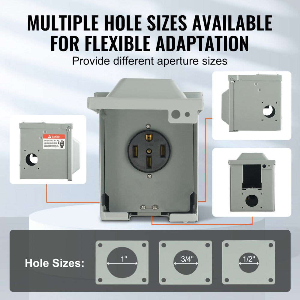 RV-50A - Durable 50 Amp RV Power Outlet Box with Lockable Enclosure