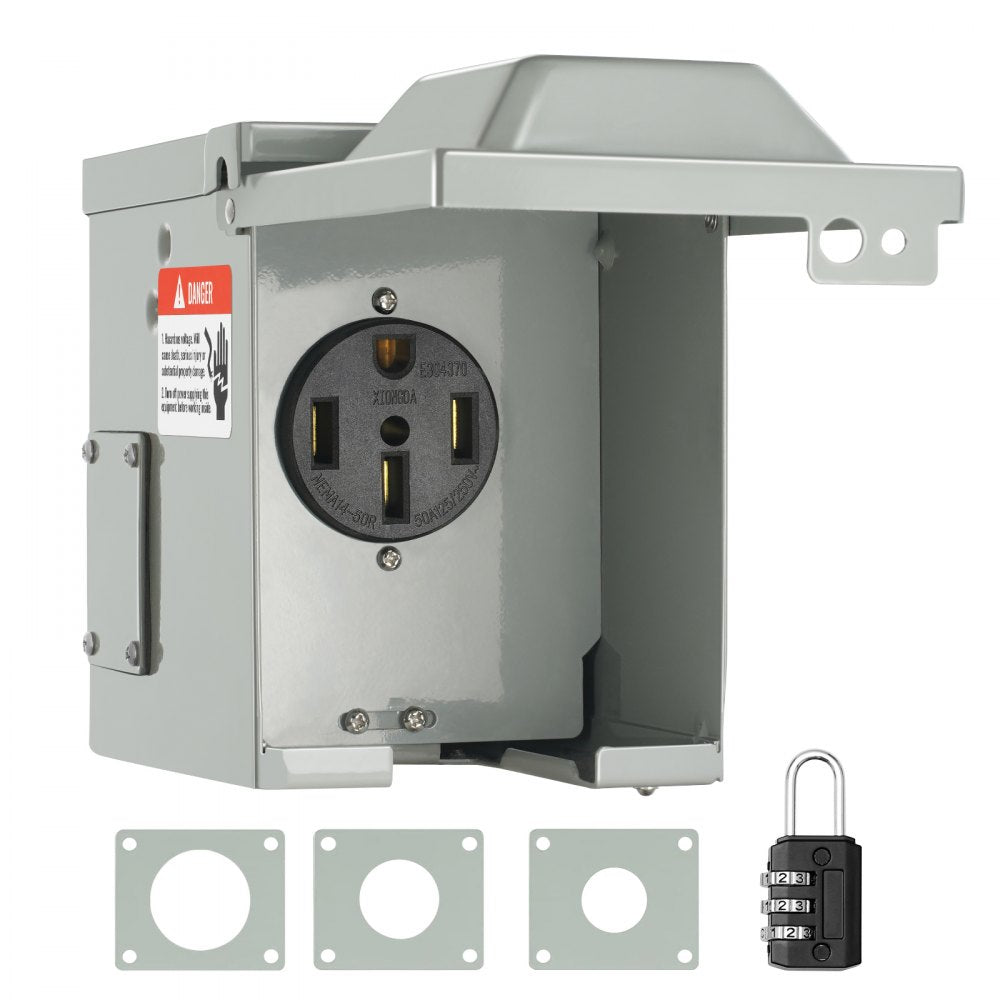 RV-50A - Durable 50 Amp RV Power Outlet Box with Lockable Enclosure