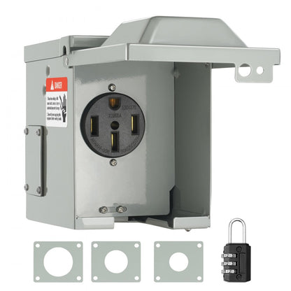 RV-50A - Durable 50 Amp RV Power Outlet Box with Lockable Enclosure