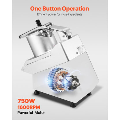 VC65MS - 750W Food Processor with Swift Chopping Blades & Anti-Slip Base