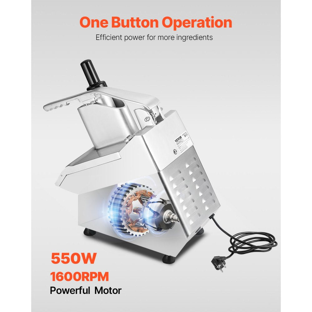 VC60MS - 550W Food Processor with 6 Sharp Blades for Quick Chopping