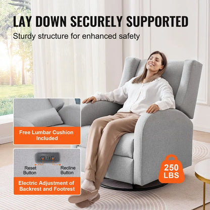 SX-81444-3(US) - Power Recliner Glider with USB, 240° Swivel в Light Gray
