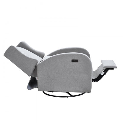 SX-81444-3(US) - Power Recliner Glider with USB, 240° Swivel в Light Gray