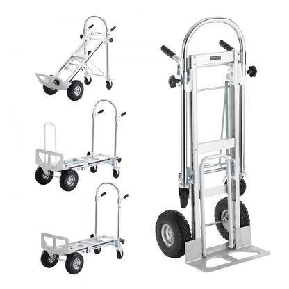 2143B - Durable Aluminum Folding Hand Truck, 800 lbs Capacity, Versatile Design