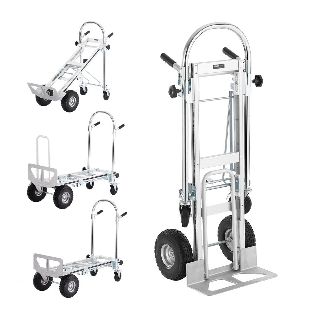 2143B - Durable Aluminum Folding Hand Truck, 800 lbs Capacity, Versatile Design