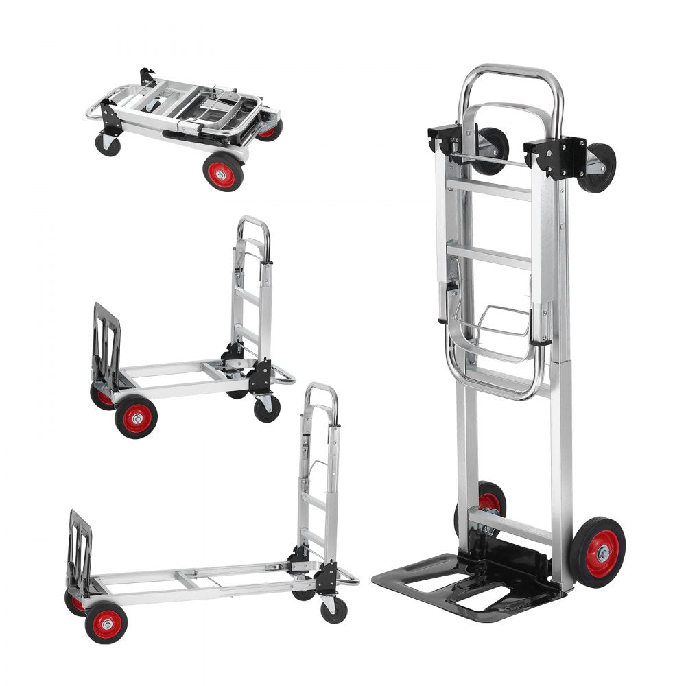 2020A - VEVOR 2-in-1 Aluminum Hand Truck, 400 lbs Capacity and Smooth Wheels