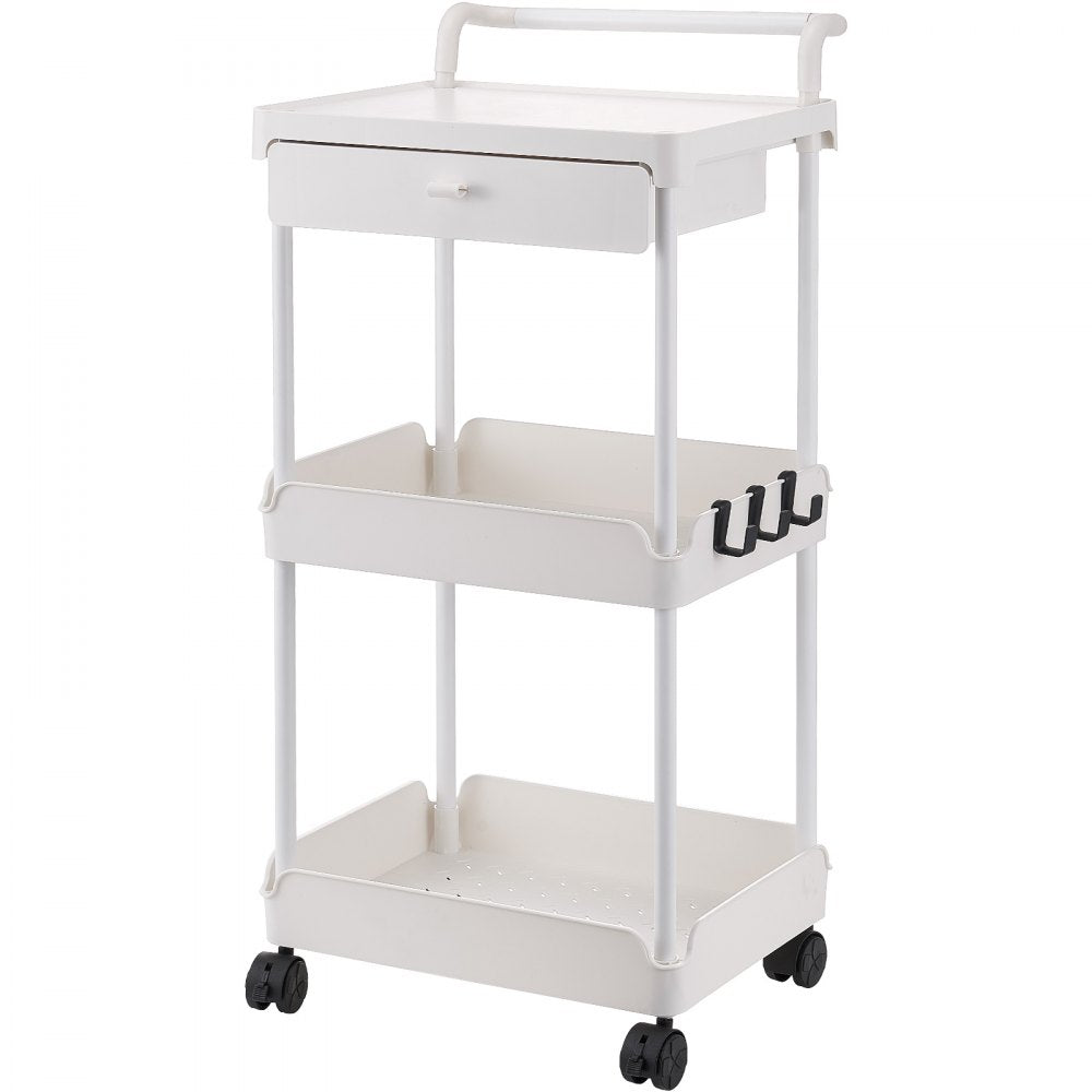 RY810289 - 3-Tier Rolling Utility Cart - Holds 99 lbs, Easy Assembly