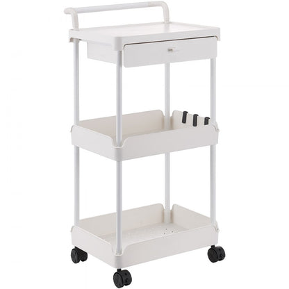 RY810289 - 3-Tier Rolling Utility Cart - Holds 99 lbs, Easy Assembly